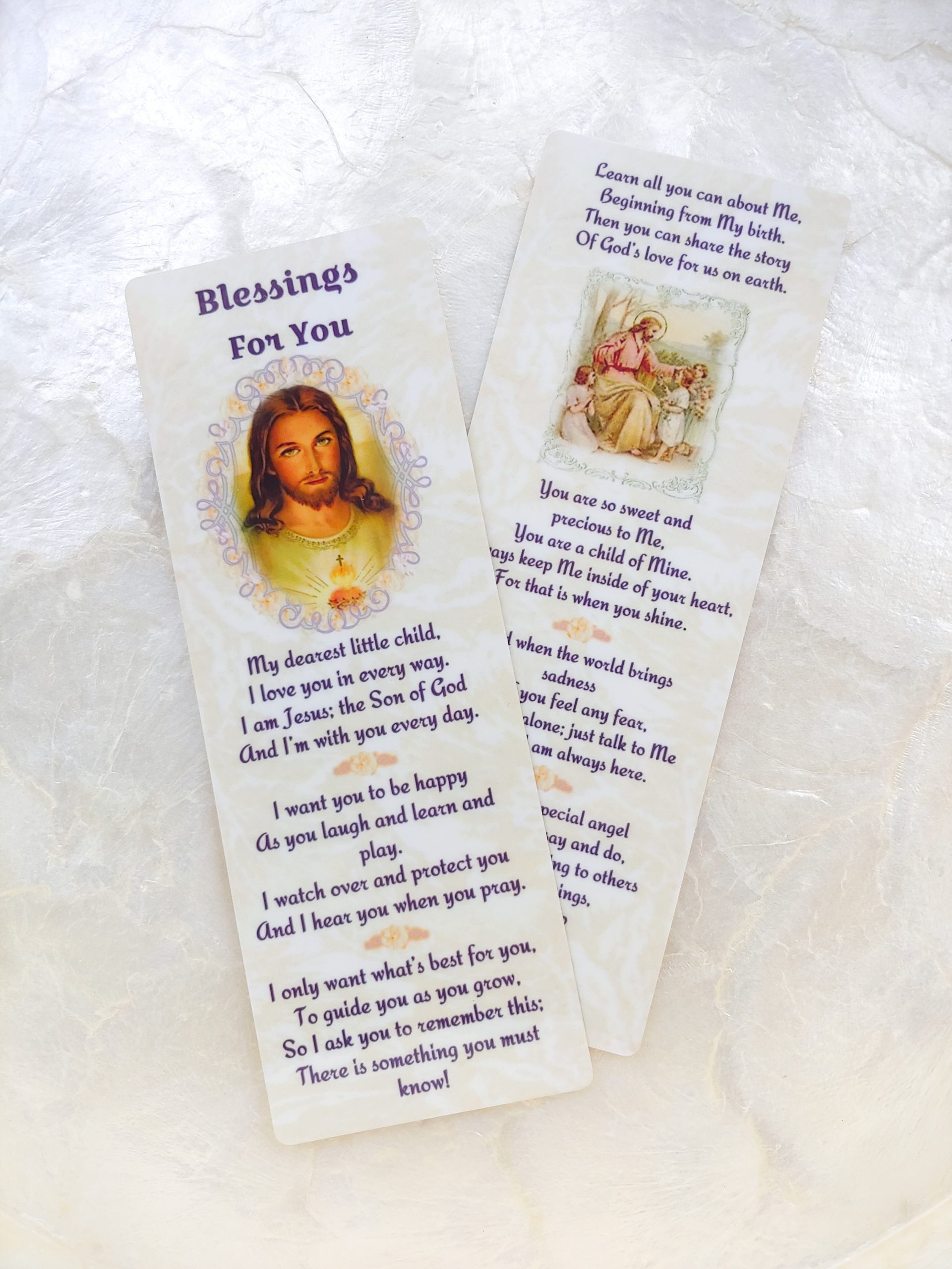 Blessings For You Bookmark Girl French Purple Trusting Souls Prayer Cards Bookmarks Charms